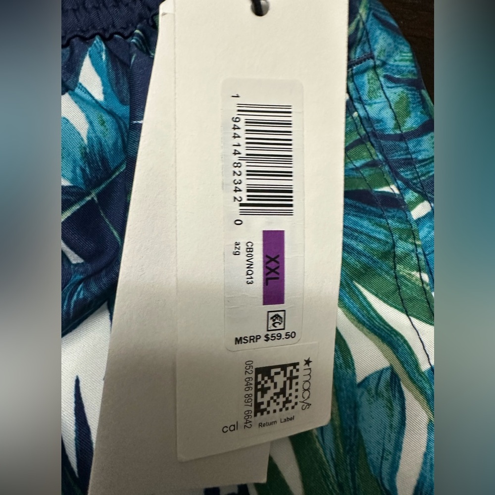 Calvin Klein Mens Regular Fit Swim Trunks Shorts XXL 2XL Hawaiian Island Leaf - Picture 8 of 15